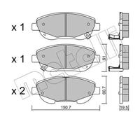 Brake pads 22-0879-0 METELLI for TOYOTA AVENSIS Saloon AVENSIS Estate VERSO