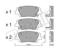 Brake pads 22-0901-0 METELLI for KIA HYUNDAI SSANGYONG
