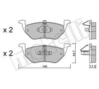 Brake pads 22-0907-0 METELLI for MAZDA FORD