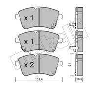 Brake pads 22-0913-0 METELLI for KIA VENGA