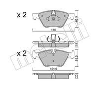 Brake pads 22-0917-0 METELLI for BMW 5 5 Touring