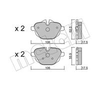 Brake pads 22-0920-0 METELLI for BMW 5 X3 5 Touring Z4 Roadster X4 i8 7