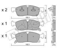 BRAKE PAD SET DISC BRAKE 22-0927-0 FOR JEEP GRAND/CHEROKEE/IV/SUV EXF 3.0L 6cyl