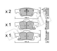 Brake pads 22-0928-0 METELLI for JEEP GRAND CHEROKEE IV