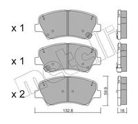 Brake pads 22-0944-0 METELLI for HYUNDAI KIA