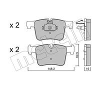 Brake pads 22-0961-0 METELLI for BMW 1 Sports Hatch X3 3 3 Gran Turismo 4 Coupe