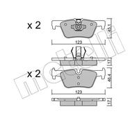 Brake pads 22-0962-0 METELLI for BMW 1 Sports Hatch 3 4 Coupe 3 Gran Turismo