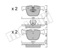 BRAKE PAD SET DISC BRAKE 22-0963-0 FOR BMW 4/Gran/Turismo/F3/F36/Convertible