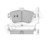 Brake pads 22-0964-0 METELLI for MERCEDES-BENZ B-CLASS Sports Tourer A-CLASS
