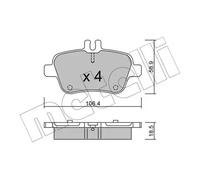 Brake pads 22-0966-0 METELLI for MERCEDES-BENZ INFINITI