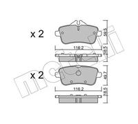 Brake pads 22-0968-0 METELLI for MERCEDES-BENZ M-CLASS SLK CLA Coupe GL-CLASS