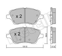 Brake pads 22-0976-0 METELLI for FORD B-MAX FIESTA VI TRANSIT COURIER B460 MPV