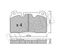 Brake pads 22-0979-0 METELLI for AUDI PORSCHE