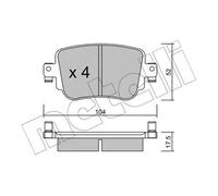 Brake pads 22-0980-0 METELLI for AUDI SEAT SKODA VW