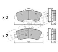 Brake pads 22-0982-0 METELLI for CITROËN PEUGEOT