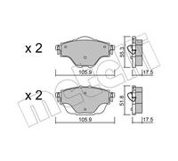 Brake pads 22-0988-0 METELLI for CITROËN PEUGEOT OPEL DS