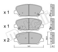 2209970 BRAKE PAD SET, DISC BRAKE METELLI