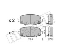 Brake pads 22-1002-0 METELLI for JEEP CHEROKEE