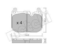 Brake pads 22-1015-4 METELLI for MINI BMW