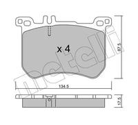 BRAKE PAD SET DISC BRAKE 22-1021-0 FOR MERCEDES-BENZ OM 651.921 2.1L 4cyl 3.0L