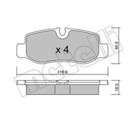 Brake pads 22-1023-0 METELLI for MERCEDES-BENZ V-CLASS VITO Van VITO Dualiner
