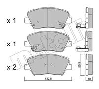 Brake pads 22-1026-0 METELLI for KIA HYUNDAI