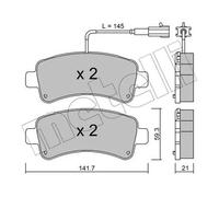 FITS CITROËN RELAY II VAN ë-RELAY BRAKE PAD SET, DISC BRAKE 2210330 METELLI