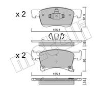 BRAKE PAD SET DISC BRAKE 22-1035-0 FOR VAUXHALL CORSA/VAN/Mk/IV ADAM CORSAVAN