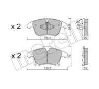 Brake pads 22-1039-1 METELLI for FORD MONDEO V Saloon MONDEO V Hatchback S-MAX