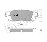 BRAKE PAD SET DISC BRAKE 22-1041-0 FOR LEXUS 2AR-FXE 2.5L 4cyl NX
