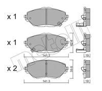 Brake pads 22-1088-0 METELLI for TOYOTA C-HR