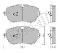 BRAKE PAD SET DISC BRAKE 22-1105-0 FOR PEUGEOT 308/II/SW 508 HNY 1.2L 3cyl 1.6L