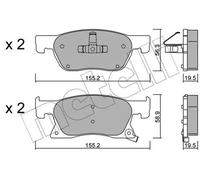 Brake pads 22-1114-0 METELLI for OPEL ASTRA K ASTRA K Sports Tourer
