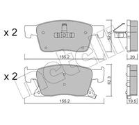 New Brake Pad Set, disc brake for OPEL VAUXHALL:ASTRA K,ASTRA Mk VII 13478301