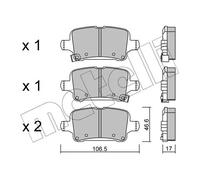 Brake pads 22-1116-0 METELLI for OPEL ASTRA K ASTRA K Sports Tourer
