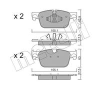 Brake pads 22-1119-0 METELLI for VOLVO V90 II Estate S90 II XC60 II S60 III