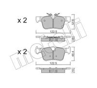 Brake pads 22-1121-0 METELLI for VOLVO V90 II Estate S90 II