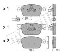 BRAKE PAD SET DISC BRAKE 22-1125-0 FOR AUDI A4/Allroad A5/Sportback DEUA 2.0L A4