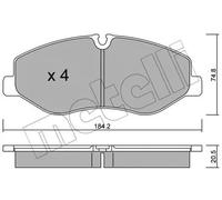Brake pads 22-1139-0 METELLI for MERCEDES-BENZ V-CLASS VITO Van VITO Dualiner
