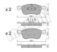 Brake pads 22-1142-0 METELLI for FORD FIESTA VII
