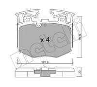 Brake pads 22-1146-0 METELLI for BMW 7 5 5 Touring 6 Gran Turismo X3 X4 X5 3 X7