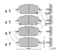Brake pads 22-1153-0 METELLI for HONDA CR-V V