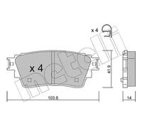 METELLI 22-1160-0 Brake pad set
