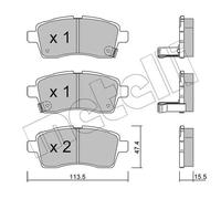 METELLI 22-1162-0 Brake pad set