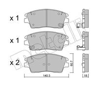 METELLI 22-1164-0 Brake pad set