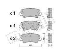 METELLI 22-1166-0 Brake pad set