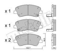 Brake pads 22-1167-0 METELLI for KIA RIO IV STONIC RIO IV Saloon