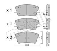 METELLI 22-1168-0 Brake pad set