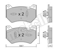 Brake pads 22-1170-1 METELLI for AUDI Q5 Q5 Sportback
