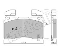 Brake pads 22-1179-0 METELLI for OPEL INSIGNIA B Grand Sport